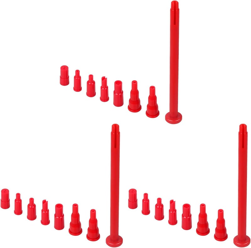 Semlos Butane Tank Adapter, 3 Sets Butane Nozzle Tips - Lighter and Torch Refill or Release Adaptor, Gas Refill Adapter for All Nozzle's Gas Tank, Torch, Lighter (Red) - Image 1